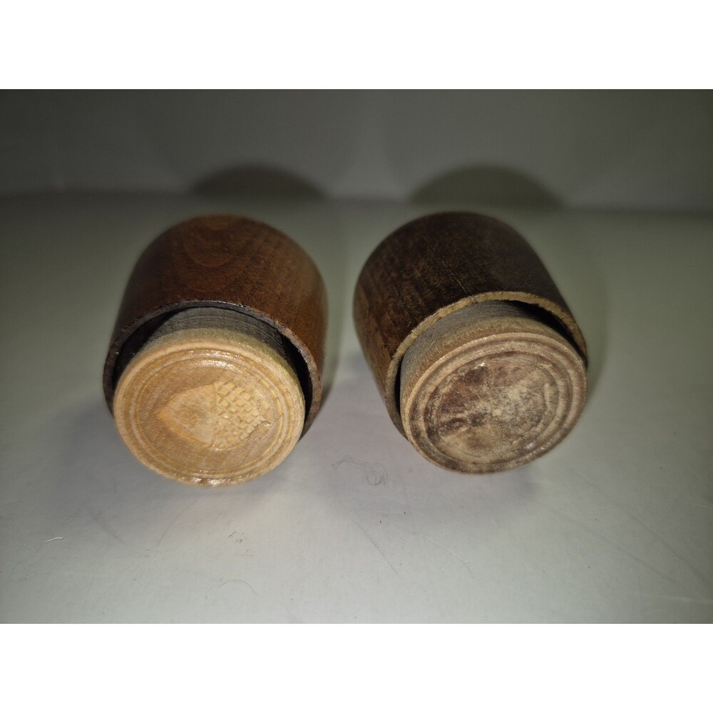 Vintage Wooden Butter Mold Stamps 2 Pcs Primitive Kitchen Dairy Tool